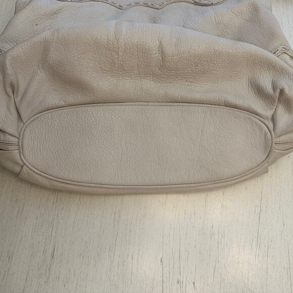 Brighton 3D Floral Appliqué Cream Soft Supple Leather Shoulder Handbag Purse - Picture 10 of 12